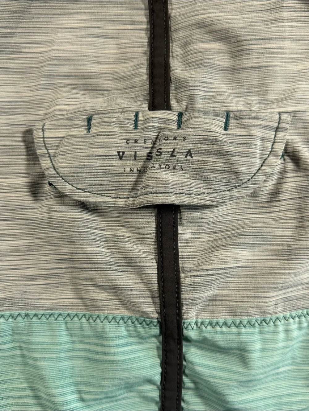 Vissla Men's Board Shorts Teal/ Gray Size 36 Beach Swimsuit Cruise Coastal Surf